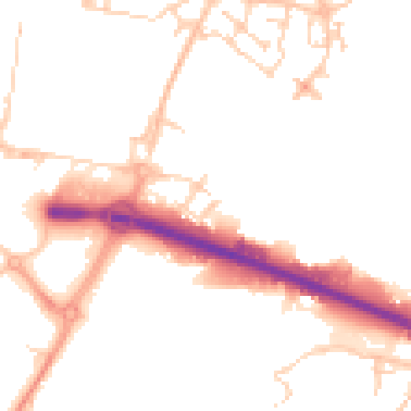 Daytime road noise heatmap for ME4 4FX