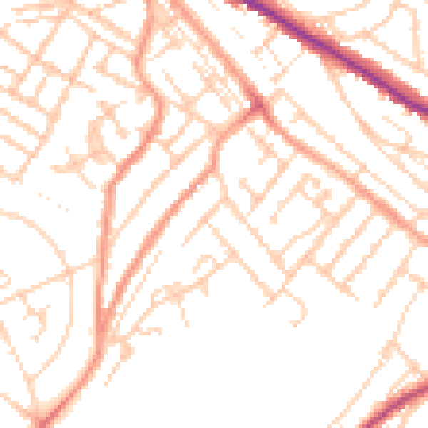 Daytime road noise heatmap for ME4 5HA