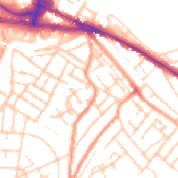 Daytime road noise heatmap for ME4 5NH