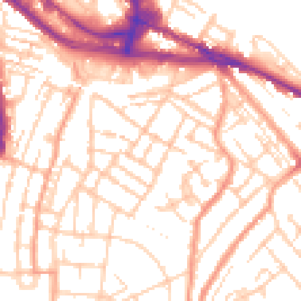 Daytime road noise heatmap for ME4 5PE