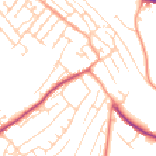 Daytime road noise heatmap for ME5 0AA