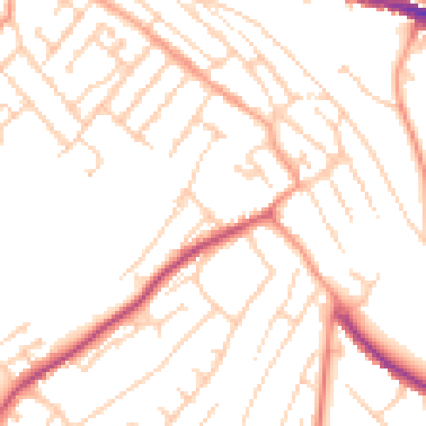 Daytime road noise heatmap for ME5 0AD