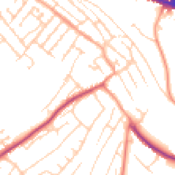 Daytime road noise heatmap for ME5 0AE