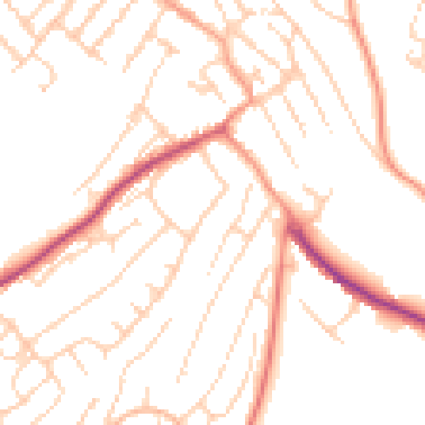Daytime road noise heatmap for ME5 0AG