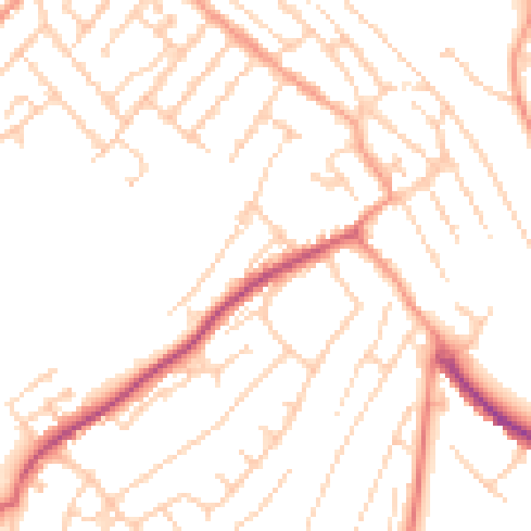Daytime road noise heatmap for ME5 0AW