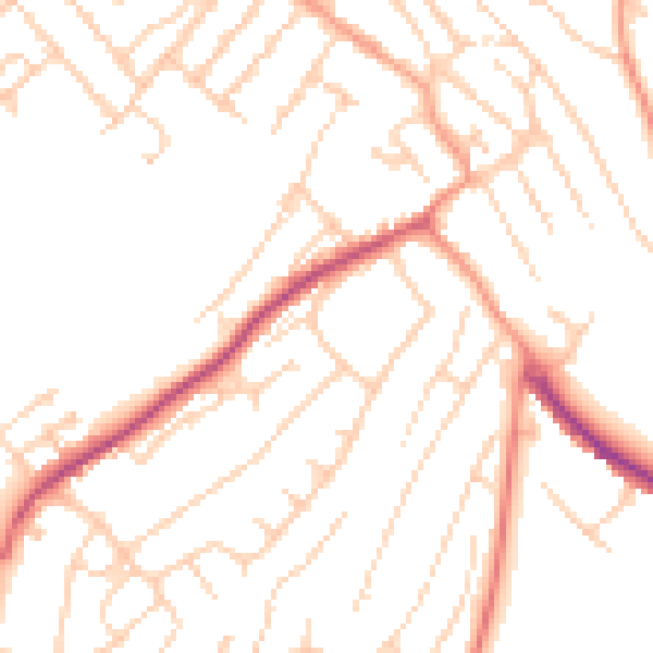 Daytime road noise heatmap for ME5 0BA