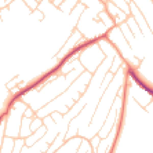 Daytime road noise heatmap for ME5 0BB