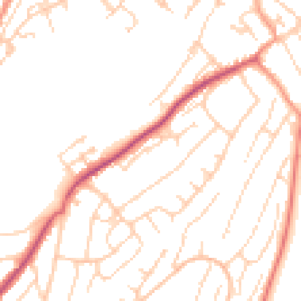 Daytime road noise heatmap for ME5 0BQ