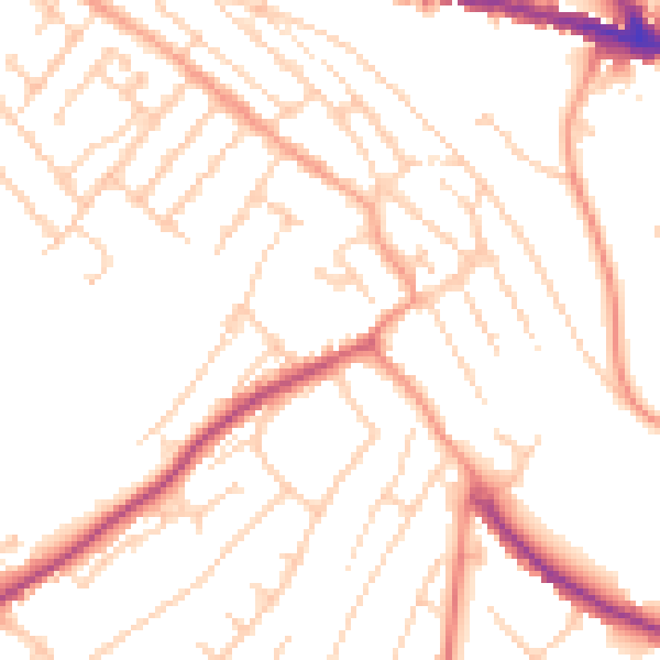 Daytime road noise heatmap for ME5 0BS
