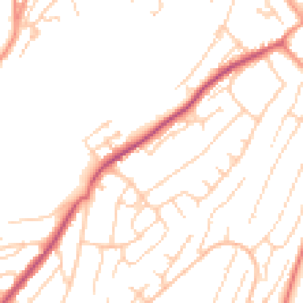 Daytime road noise heatmap for ME5 0BW
