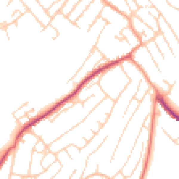 Daytime road noise heatmap for ME5 0BZ