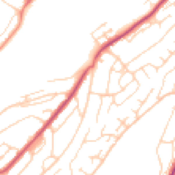 Daytime road noise heatmap for ME5 0DN