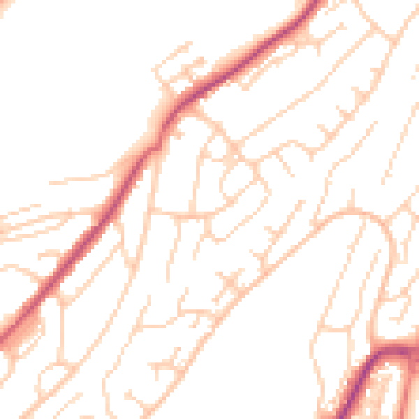 Daytime road noise heatmap for ME5 0DS