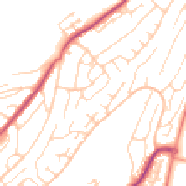 Daytime road noise heatmap for ME5 0DX