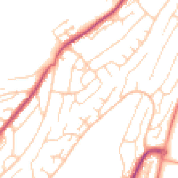 Daytime road noise heatmap for ME5 0DY