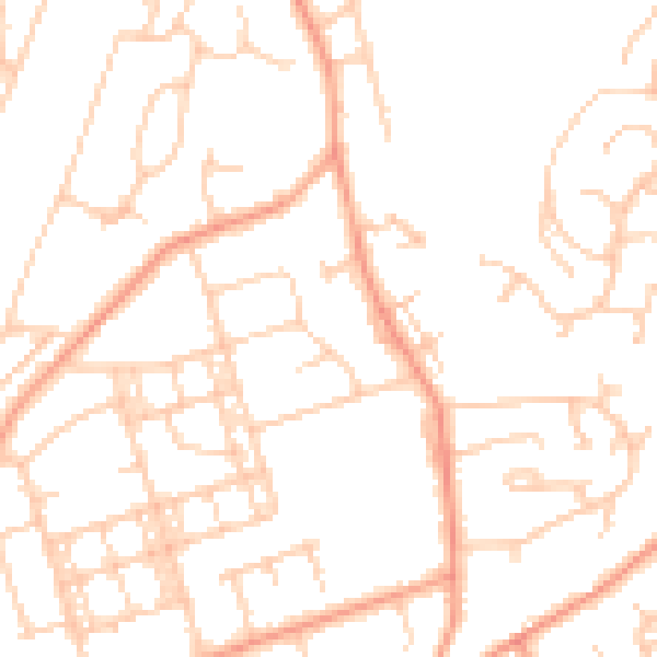 Daytime road noise heatmap for ME5 0UW