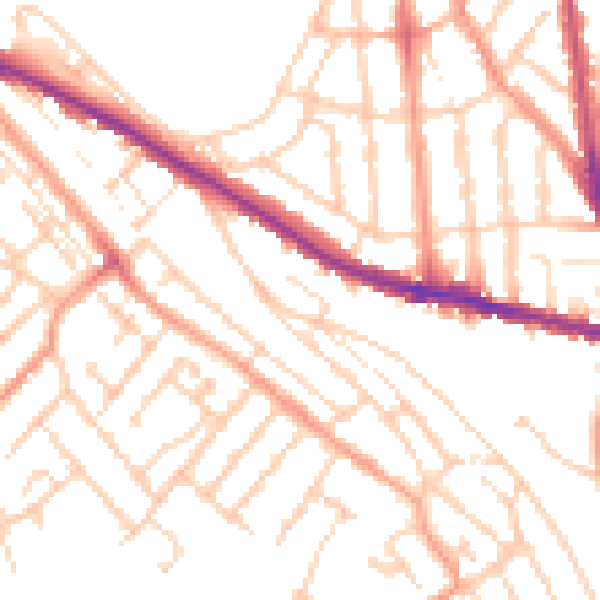 Daytime road noise heatmap for ME5 7BW