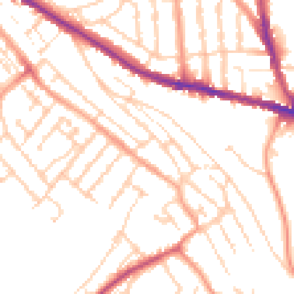Daytime road noise heatmap for ME5 7DH