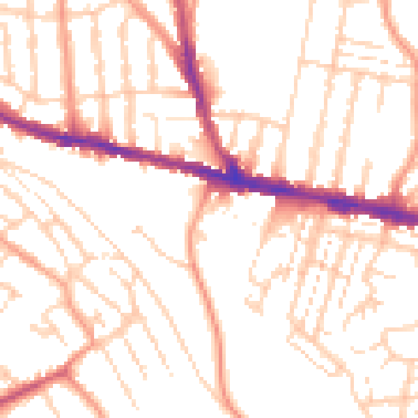 Daytime road noise heatmap for ME5 7ET