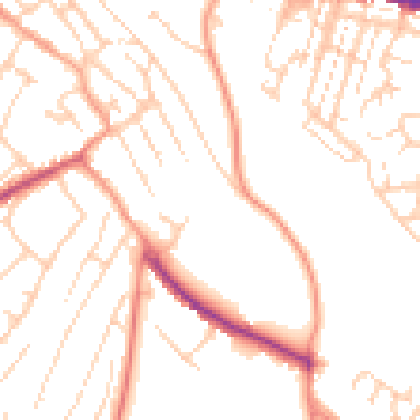 Daytime road noise heatmap for ME5 7FB