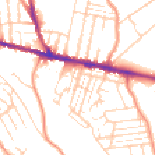 Daytime road noise heatmap for ME5 7HH