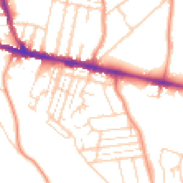 Daytime road noise heatmap for ME5 7JG