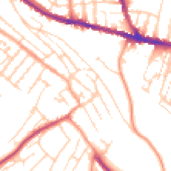 Daytime road noise heatmap for ME5 7JP