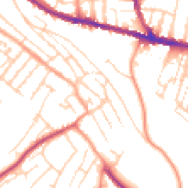 Daytime road noise heatmap for ME5 7LB