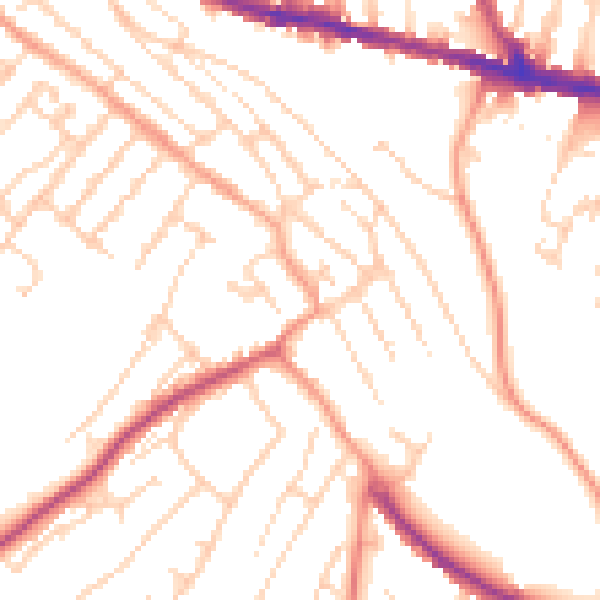 Daytime road noise heatmap for ME5 7LG