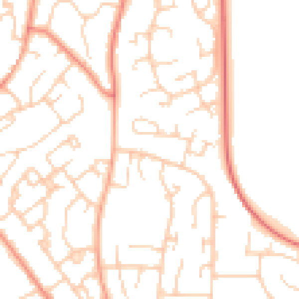 Daytime road noise heatmap for ME5 8NS