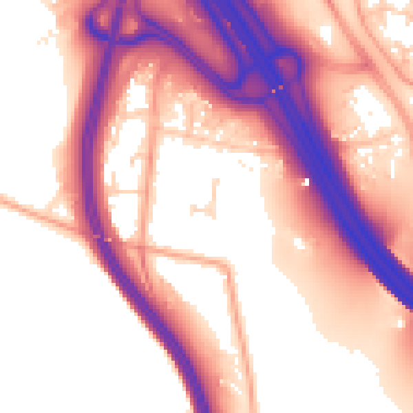 Daytime road noise heatmap for ME5 9DJ
