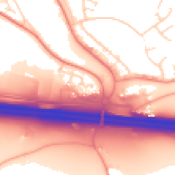 Daytime road noise heatmap for ME5 9DQ