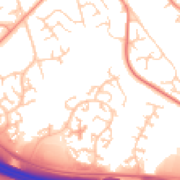 Daytime road noise heatmap for ME5 9EB