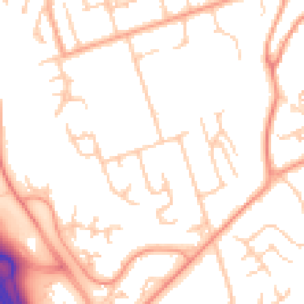 Daytime road noise heatmap for ME5 9EN
