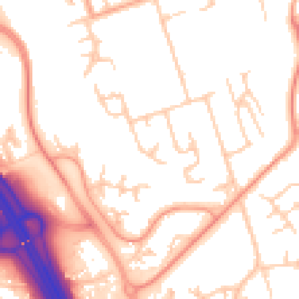 Daytime road noise heatmap for ME5 9EW