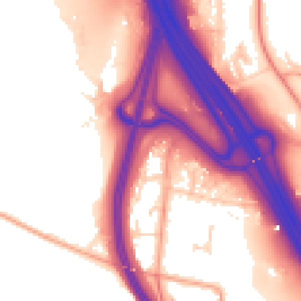 Daytime road noise heatmap for ME5 9FE