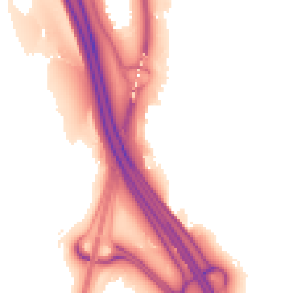 Night-time road noise heatmap for ME5 9FF