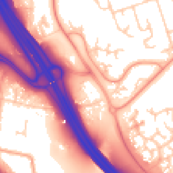 Daytime road noise heatmap for ME5 9FG