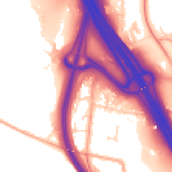 Daytime road noise heatmap for ME5 9GF