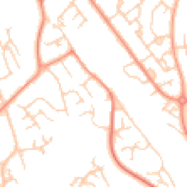 Daytime road noise heatmap for ME5 9GY