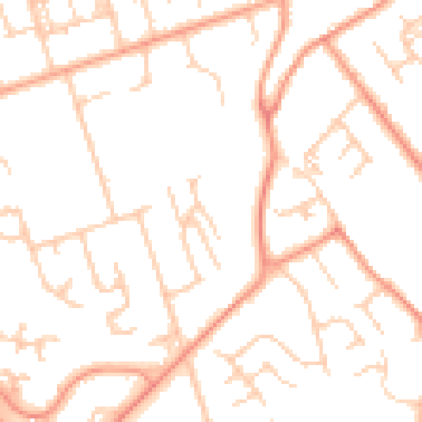 Daytime road noise heatmap for ME5 9HG