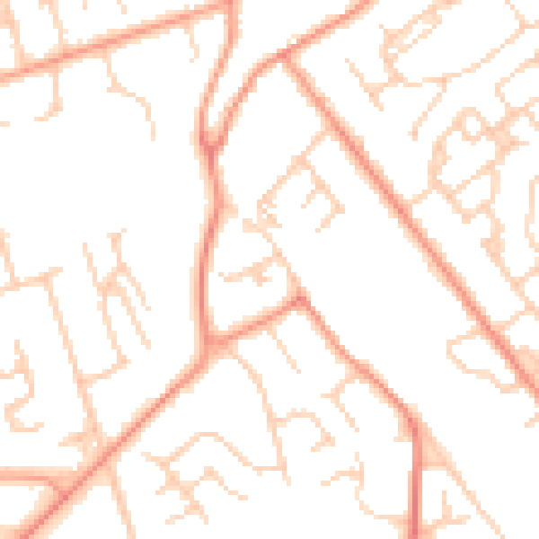 Daytime road noise heatmap for ME5 9LR