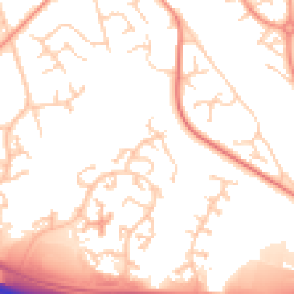 Daytime road noise heatmap for ME5 9QQ