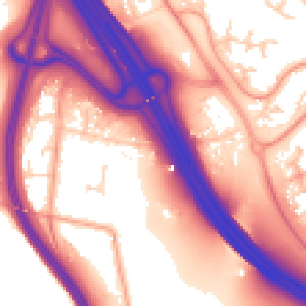 Daytime road noise heatmap for ME5 9QU