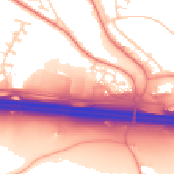 Daytime road noise heatmap for ME5 9RY
