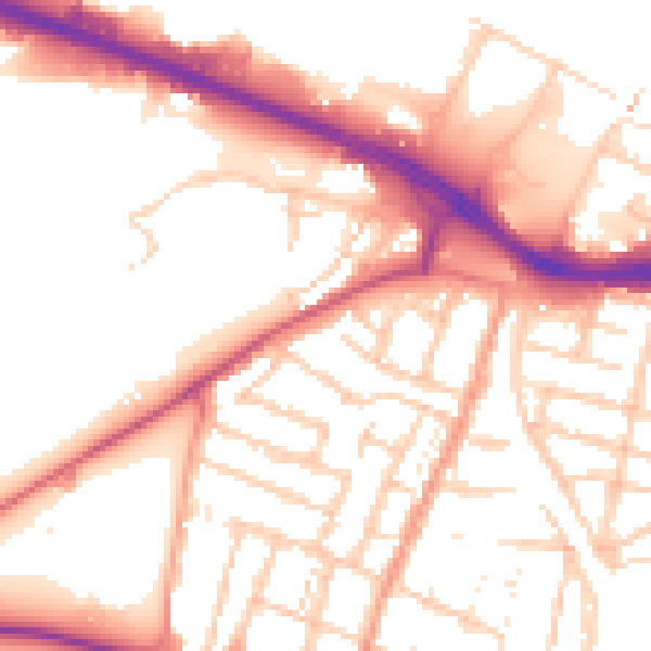 Daytime road noise heatmap for ME7 1NJ