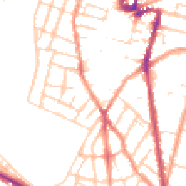 Daytime road noise heatmap for ME7 5UB