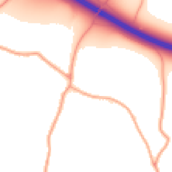 Daytime road noise heatmap for ME9 0SE