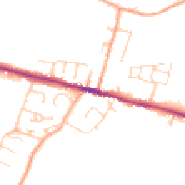 Daytime road noise heatmap for ME9 7FQ