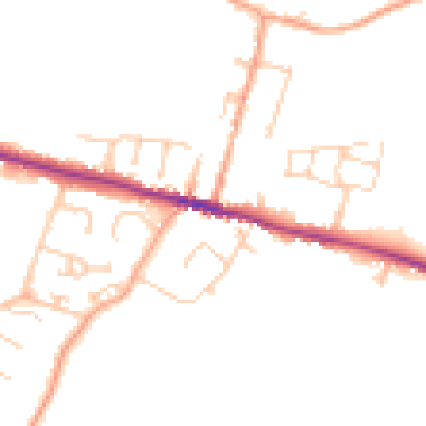Daytime road noise heatmap for ME9 7JL